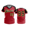 466 FD Womens V-Neck FLAMES-RED-THROWBACK