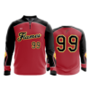466 FD Quarter Zip Batting Jacket LS FLAMES-RED-THROWBACK