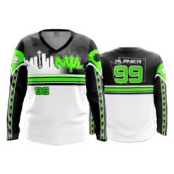2350 FD Womens V-Neck Longsleeve NWL-BLACK-FLO-GREEN-FLO INK + $5