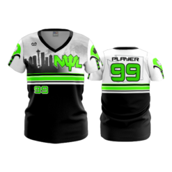 2350 FD Womens V-Neck NWL-WHITE-FLO-GREEN-FLO INK + $5