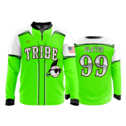 2472 FD Quarter Zip Batting Jacket LS KEWASKUM-TRIBE-FLO-GREEN-FLO INK + $5