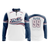2479 FD Quarter Zip Batting Jacket LS MOV-PRIDE-WHITE