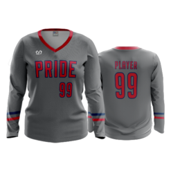 2507 FD Womens V-Neck Longsleeve PRIDE-CHARCOAL