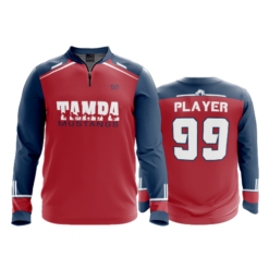973 FD Quarter Zip Batting Jacket LS TAMPA-MUSTANGS-RED