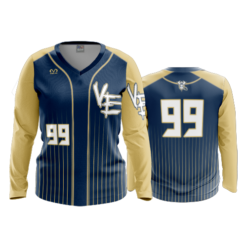 2511 FD Womens V-Neck Longsleeve VIKINGS-ELITE-PINSTRIPE