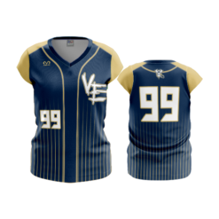 2511 FD Womens V-Neck Capsleeve VIKINGS-ELITE-PINSTRIPE