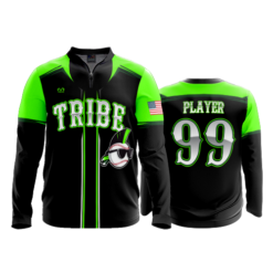2472 FD Quarter Zip Batting Jacket LS KEWASKUM-TRIBE-GREEN-ADDONS-FLO INK + $5