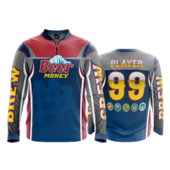 1592 FD Quarter Zip Batting Jacket LS BEER-MONEY-NAVY