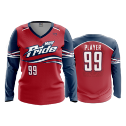 2507 FD Womens V-Neck Longsleeve MOV-PRIDE-RED