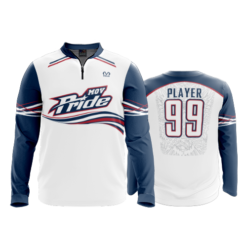 2507 FD Quarter Zip Batting Jacket LS MOV-PRIDE-WHITE