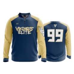 2509 FD Quarter Zip Batting Jacket LS VIKINGS-ELITE-BASEBALL-NAVY-PIN-ADD