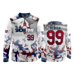 267 FD Quarter Zip Batting Jacket LS SHOWTIME-WHITE