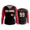 2540 FD Womens V-Neck Longsleeve REDHAWKS-BLACK