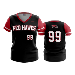 2540 FD Womens V-Neck REDHAWKS-BLACK