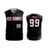 2540 FD ProTek Mens Full Button Down Sleeveless REDHAWKS-BLACK