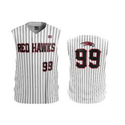 2540 FD ProTek Mens Full Button Down Sleeveless REDHAWKS-PIN