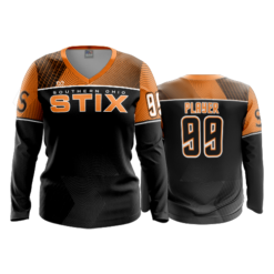 2549 FD Womens V-Neck Longsleeve STIX-BLACK