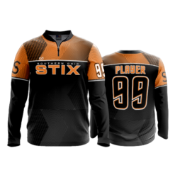 2549 FD Quarter Zip Batting Jacket LS STIX-BLACK