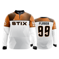 2549 FD Quarter Zip Batting Jacket LS STIX-WHITE