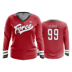 2216 FD Womens V-Neck Longsleeve CAP-CITY-RED