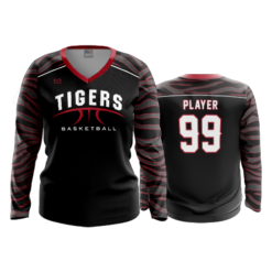 2566 FD Womens V-Neck Longsleeve CIRCLEVILLE-TIGERS-BBALL