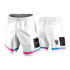 2105 LIGHTWEIGHT MICROFIBER 160gsm SHORT WHEELHOUSE-WHITE-FLO-FLO INK + $5