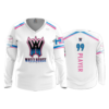 2105 FD Womens V-Neck Longsleeve WHEELHOUSE-WHITE-FLO-FLO INK + $5