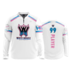 2105 FD Quarter Zip Batting Jacket LS WHEELHOUSE-WHITE-FLO-FLO INK + $5