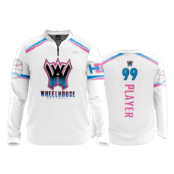 2105 FD Quarter Zip Batting Jacket LS WHEELHOUSE-WHITE-FLO-FLO INK + $5