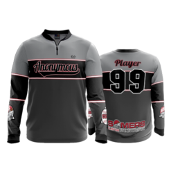 2571 FD Quarter Zip Batting Jacket LS ANONYMOUS-GREY