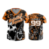 2572 FD Womens V-Neck SUICIDE-SQUAD-FLO-ORANGE-FLO INK + $5