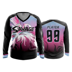 2461 FD Womens V-Neck Longsleeve MOJO-SAVAGE-BLACK