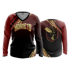 2586 FD Womens V-Neck Longsleeve HORNET-WRESTLING