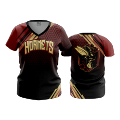 2586 FD Womens V-Neck HORNET-WRESTLING