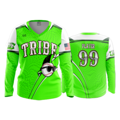 1107 FD Womens V-Neck Longsleeve KEWASKUM-TRIBE-FLO-GREEN-FLO INK + $5