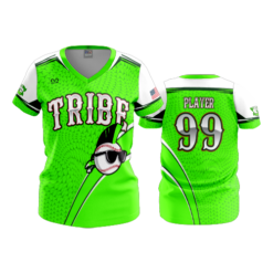 1107 FD Womens V-Neck KEWASKUM-TRIBE-FLO-GREEN-FLO INK + $5