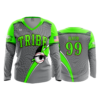 1107 FD Womens V-Neck Longsleeve KEWASKUM-TRIBE-GREY-FLO INK + $5