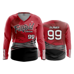 2582 FD Womens V-Neck Longsleeve FAIRFIELD-UNION-RED