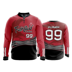 2582 FD Quarter Zip Batting Jacket LS FAIRFIELD-UNION-RED