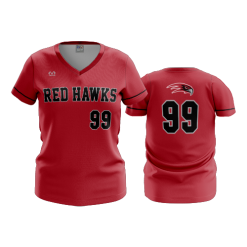 2619 FD Womens V-Neck PICKERINGTON-RED-HAWKS