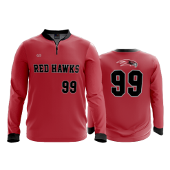2619 FD Quarter Zip Batting Jacket LS PICKERINGTON-RED-HAWKS