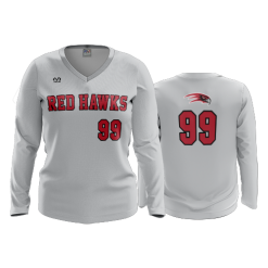 2619 FD Womens V-Neck Longsleeve PICKERINGTON-REDHAWKS-GREY