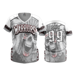 2612 FD Womens V-Neck WARRIORS-WHITE