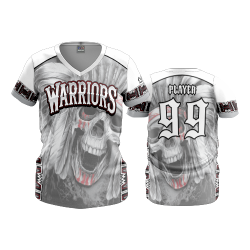 2612 FD Womens V-Neck WARRIORS-WHITE