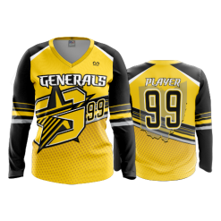 2618 FD Womens V-Neck Longsleeve CHILLICOTHE-GENERALS-GOLD