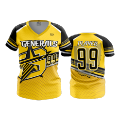 2618 FD Womens V-Neck CHILLICOTHE-GENERALS-GOLD