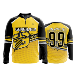 2618 FD Quarter Zip Batting Jacket LS CHILLICOTHE-GENERALS-GOLD