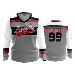 2620 FD Womens V-Neck Longsleeve LASERS-CHARCOAL