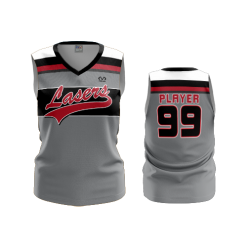 2620 FD Womens V-Neck Sleeveless LASERS-CHARCOAL