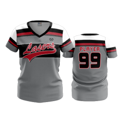 2620 FD Womens V-Neck LASERS-CHARCOAL